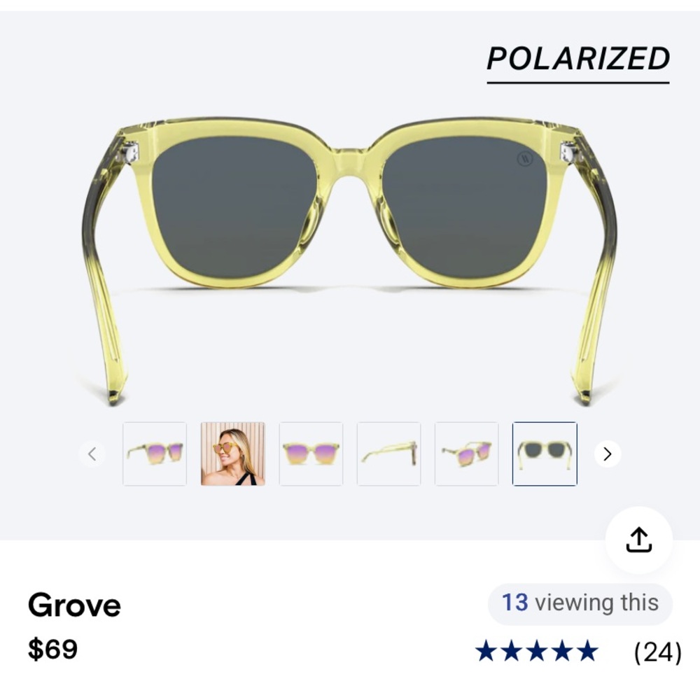 Blenders Grove- Spark Lime polarized sunglasses - Picture 3 of 9